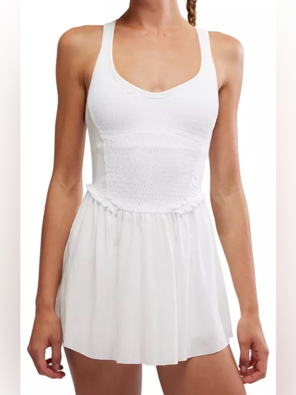 Free People Movement Smockin Hot Dress in white